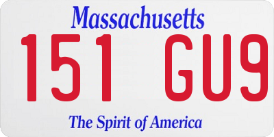 MA license plate 151GU9