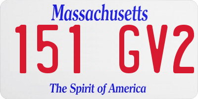 MA license plate 151GV2