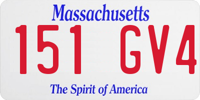 MA license plate 151GV4