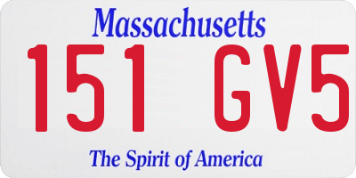 MA license plate 151GV5
