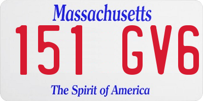 MA license plate 151GV6