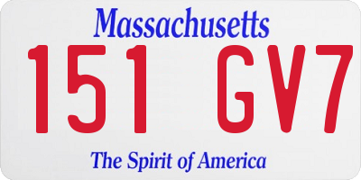 MA license plate 151GV7