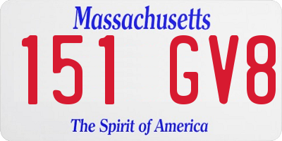 MA license plate 151GV8