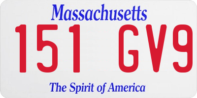 MA license plate 151GV9