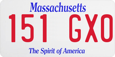 MA license plate 151GX0