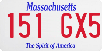 MA license plate 151GX5