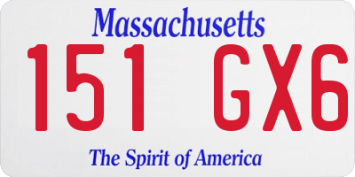 MA license plate 151GX6