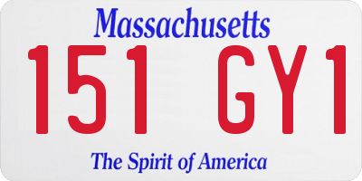 MA license plate 151GY1