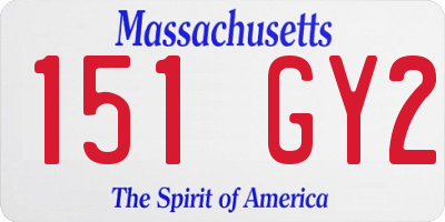 MA license plate 151GY2