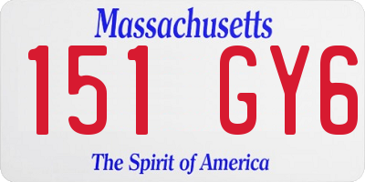 MA license plate 151GY6