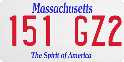 MA license plate 151GZ2