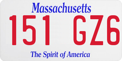 MA license plate 151GZ6