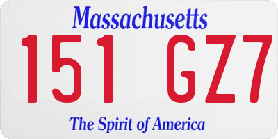 MA license plate 151GZ7