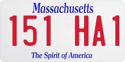 MA license plate 151HA1