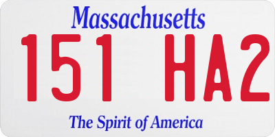 MA license plate 151HA2