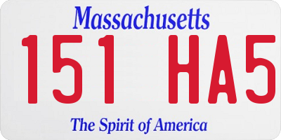 MA license plate 151HA5