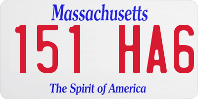 MA license plate 151HA6