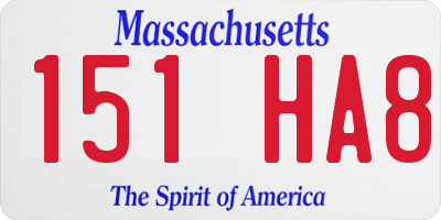 MA license plate 151HA8
