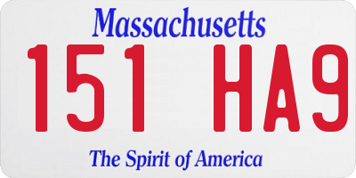 MA license plate 151HA9