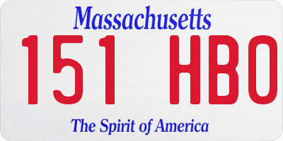 MA license plate 151HB0
