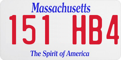 MA license plate 151HB4