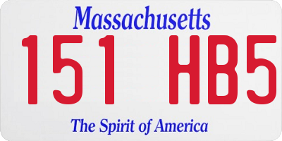 MA license plate 151HB5