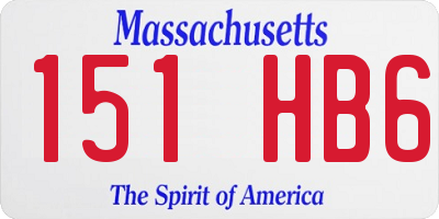 MA license plate 151HB6