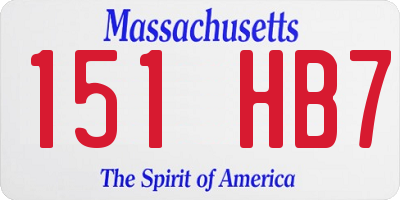 MA license plate 151HB7