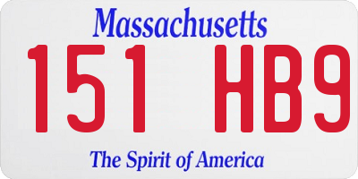 MA license plate 151HB9