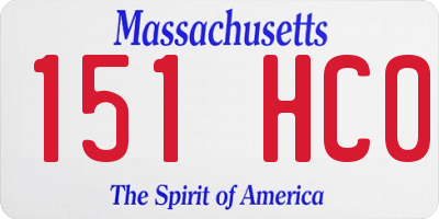 MA license plate 151HC0