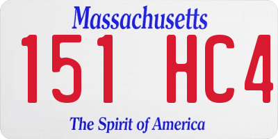MA license plate 151HC4