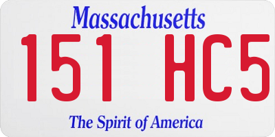 MA license plate 151HC5