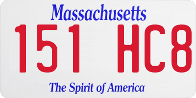 MA license plate 151HC8