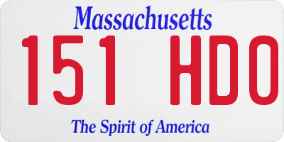 MA license plate 151HD0