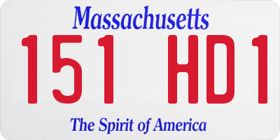 MA license plate 151HD1