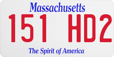 MA license plate 151HD2