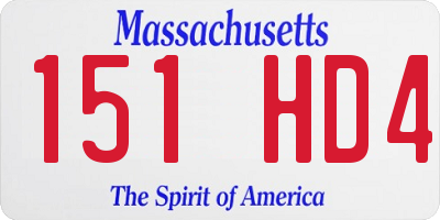 MA license plate 151HD4