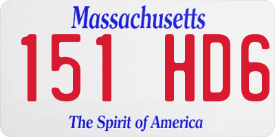 MA license plate 151HD6