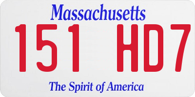 MA license plate 151HD7