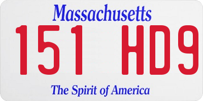MA license plate 151HD9