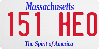MA license plate 151HE0