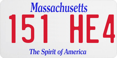MA license plate 151HE4