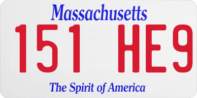 MA license plate 151HE9