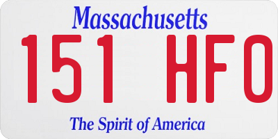 MA license plate 151HF0