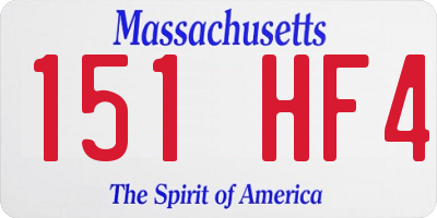 MA license plate 151HF4
