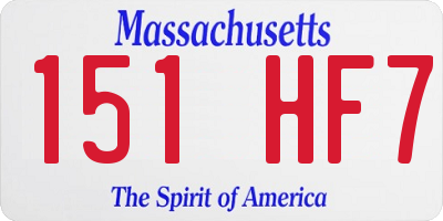 MA license plate 151HF7