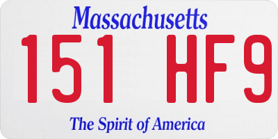 MA license plate 151HF9