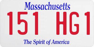 MA license plate 151HG1