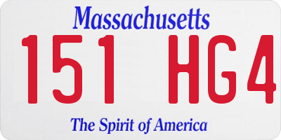 MA license plate 151HG4