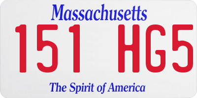 MA license plate 151HG5